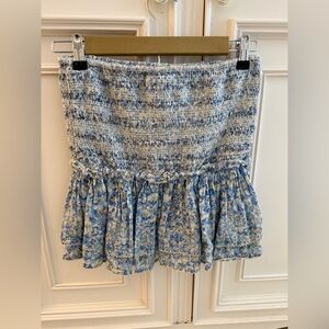 Poupette St. Barth Blue and White Mini Skirt